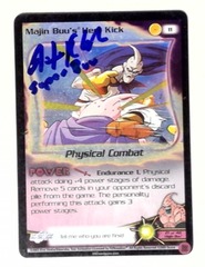 V1321: Majin Buu's Heel Kick: 11: Limited: Foil: MP: Fusion Saga: Signed/Autographed: Justin Cook: Blue